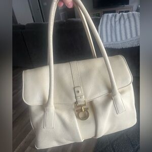 Salvatore Ferragamo Cream Shoulder Bag